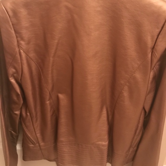 INC faux leather rose gold motorcycle jacket XS - Picture 3 of 3